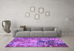 Machine Washable Abstract Purple Modern Area Rugs in a Living Room, wshabs5372pur