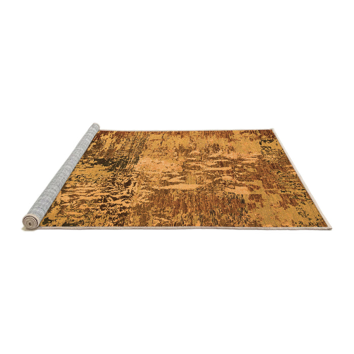 Sideview of Machine Washable Abstract Orange Modern Area Rugs, wshabs5372org