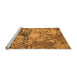 Sideview of Machine Washable Abstract Orange Modern Area Rugs, wshabs5372org