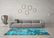 Machine Washable Abstract Light Blue Modern Rug in a Living Room, wshabs5372lblu