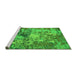 Sideview of Machine Washable Abstract Green Modern Area Rugs, wshabs5372grn