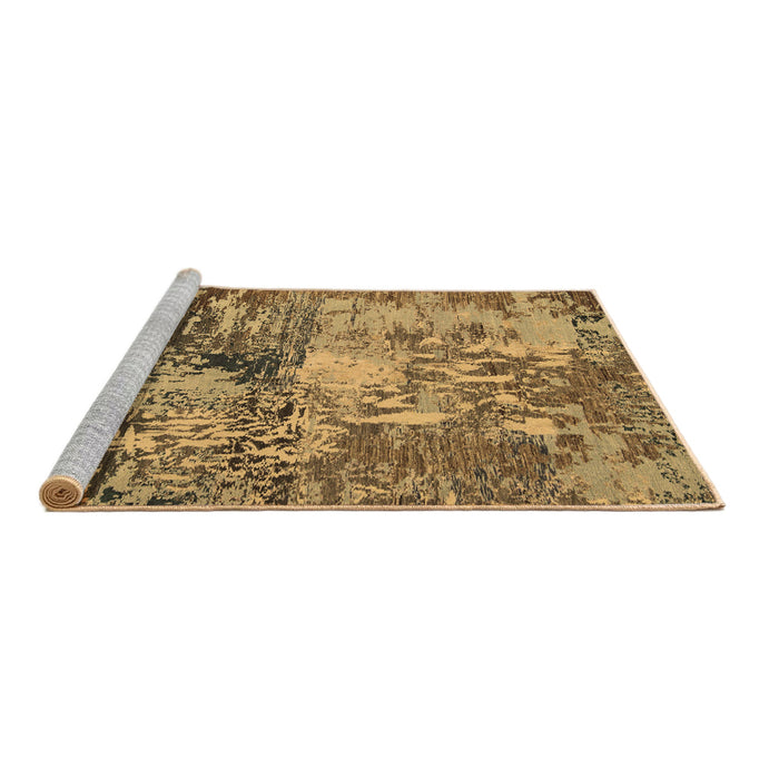 Sideview of Machine Washable Abstract Brown Modern Rug, wshabs5372brn