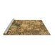 Sideview of Machine Washable Abstract Brown Modern Rug, wshabs5372brn