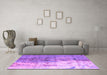 Machine Washable Abstract Purple Modern Area Rugs in a Living Room, wshabs5373pur