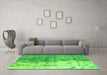 Machine Washable Abstract Green Modern Area Rugs in a Living Room,, wshabs5373grn