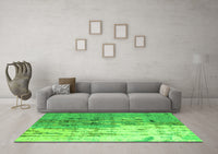 Machine Washable Abstract Green Modern Rug, wshabs5373grn