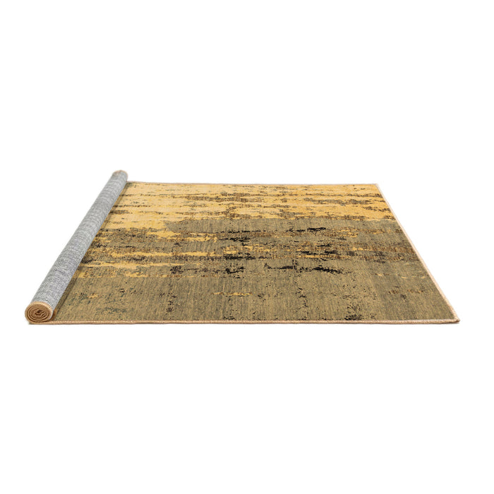Sideview of Machine Washable Abstract Brown Modern Rug, wshabs5373brn