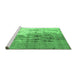 Sideview of Machine Washable Abstract Emerald Green Modern Area Rugs, wshabs5373emgrn