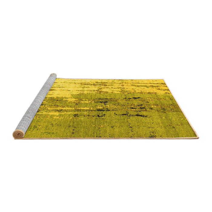 Sideview of Machine Washable Abstract Yellow Modern Rug, wshabs5373yw