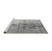 Sideview of Machine Washable Abstract Gray Modern Rug, wshabs5373gry