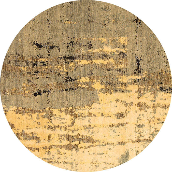 Round Abstract Brown Modern Rug, abs5373brn