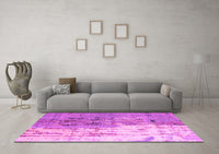 Machine Washable Abstract Pink Modern Rug, wshabs5373pnk