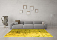 Machine Washable Abstract Yellow Modern Rug, wshabs5373yw