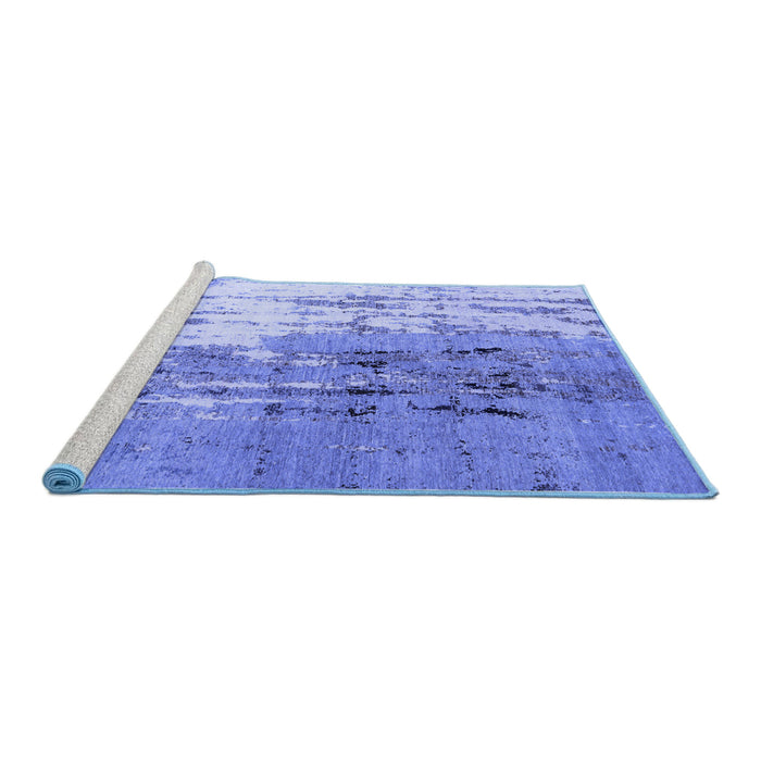 Sideview of Machine Washable Abstract Blue Modern Rug, wshabs5373blu