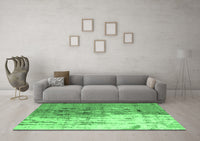 Machine Washable Abstract Emerald Green Modern Rug, wshabs5373emgrn