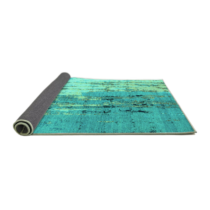 Sideview of Abstract Turquoise Modern Rug, abs5373turq