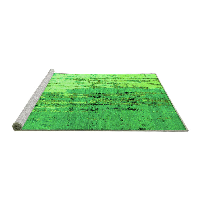 Sideview of Machine Washable Abstract Green Modern Area Rugs, wshabs5373grn