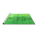 Sideview of Machine Washable Abstract Green Modern Area Rugs, wshabs5373grn