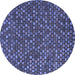 Round Machine Washable Abstract Blue Modern Rug, wshabs5374blu