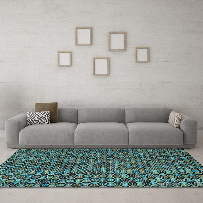 Machine Washable Abstract Light Blue Modern Rug in a Living Room, wshabs5374lblu