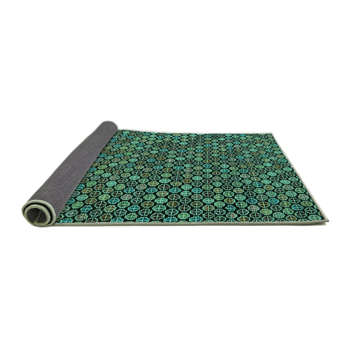 Sideview of Abstract Turquoise Modern Rug, abs5374turq