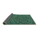 Sideview of Abstract Turquoise Modern Rug, abs5374turq