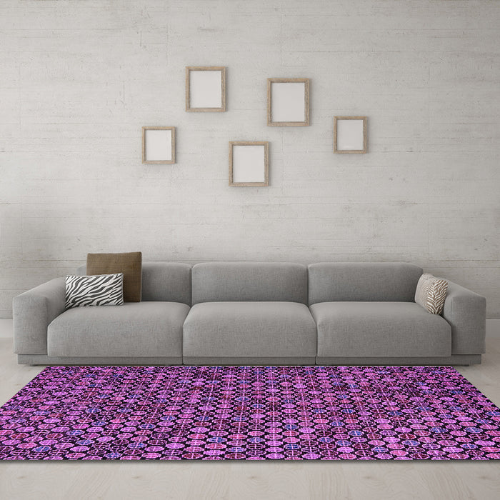 Machine Washable Abstract Purple Modern Area Rugs in a Living Room, wshabs5374pur