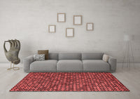 Machine Washable Abstract Red Modern Rug, wshabs5374red