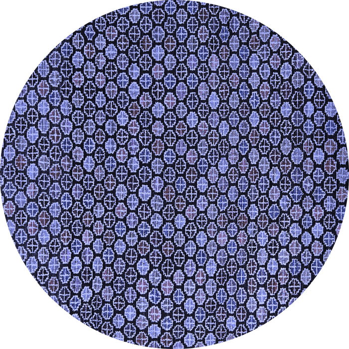 Round Abstract Blue Modern Rug, abs5374blu