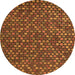 Round Abstract Orange Modern Rug, abs5374org