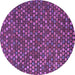 Round Machine Washable Abstract Purple Modern Area Rugs, wshabs5374pur