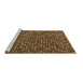 Sideview of Machine Washable Abstract Brown Modern Rug, wshabs5374brn