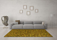 Machine Washable Abstract Yellow Modern Rug, wshabs5374yw