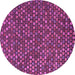 Round Machine Washable Abstract Pink Modern Rug, wshabs5374pnk