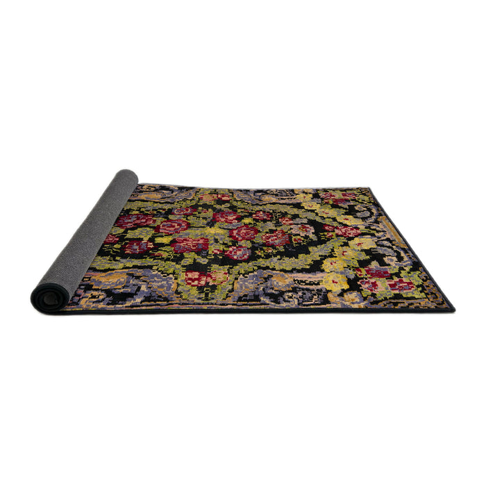 Sideview of Abstract Bronze Brown Medallion Rug, abs5375