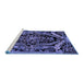 Sideview of Machine Washable Medallion Blue French Rug, wshabs5375blu