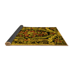 Sideview of Medallion Yellow French Rug, abs5375yw