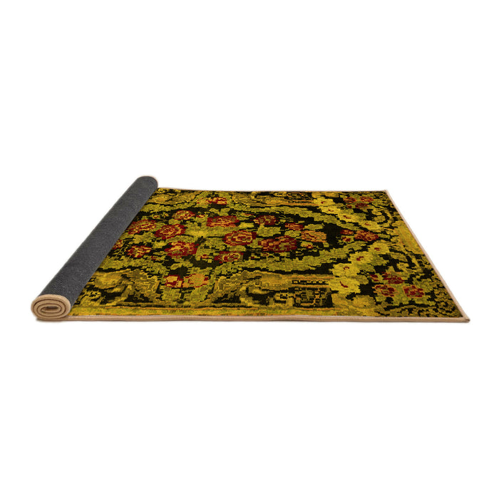 Sideview of Medallion Yellow French Rug, abs5375yw