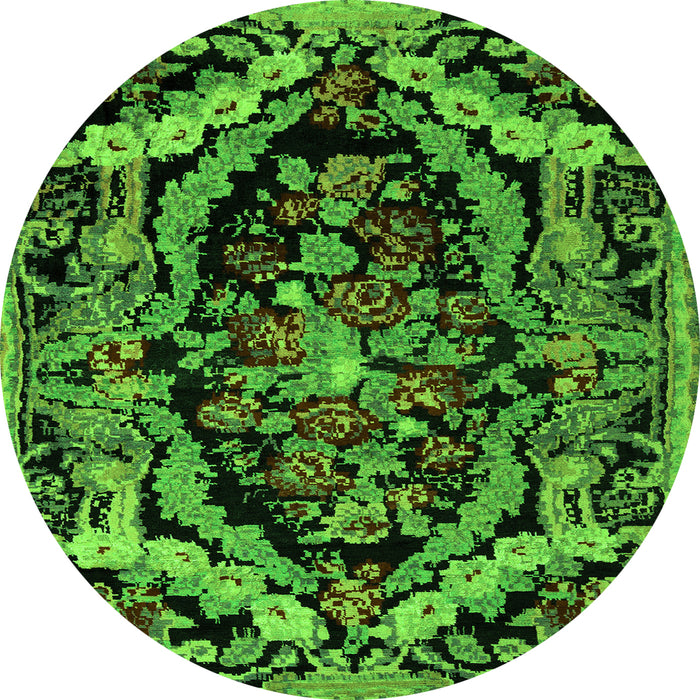 Round Medallion Green French Rug, abs5375grn