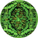 Round Medallion Green French Rug, abs5375grn