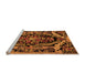 Sideview of Machine Washable Medallion Orange French Area Rugs, wshabs5375org