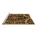 Sideview of Machine Washable Medallion Brown French Rug, wshabs5375brn