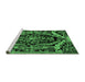 Sideview of Machine Washable Medallion Emerald Green French Area Rugs, wshabs5375emgrn