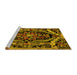 Sideview of Machine Washable Medallion Yellow French Rug, wshabs5375yw