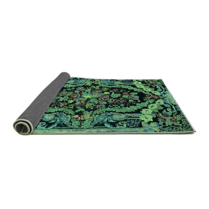 Sideview of Medallion Turquoise French Rug, abs5375turq