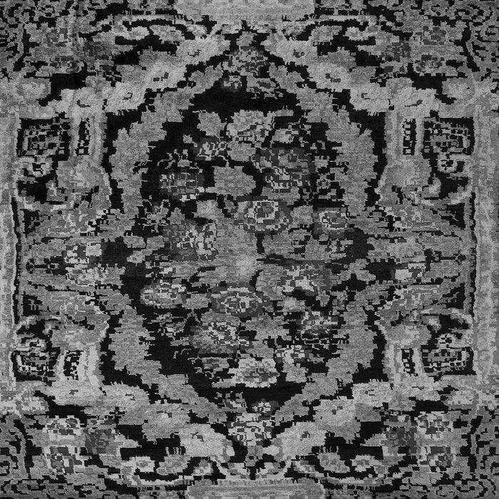 Square Machine Washable Medallion Gray French Rug, wshabs5375gry