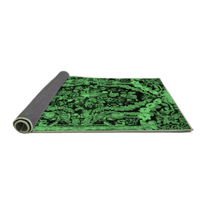 Sideview of Medallion Emerald Green French Rug, abs5375emgrn