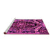 Sideview of Machine Washable Medallion Pink French Rug, wshabs5375pnk