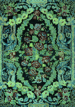 Medallion Turquoise French Rug, abs5375turq