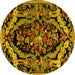 Round Medallion Yellow French Rug, abs5375yw